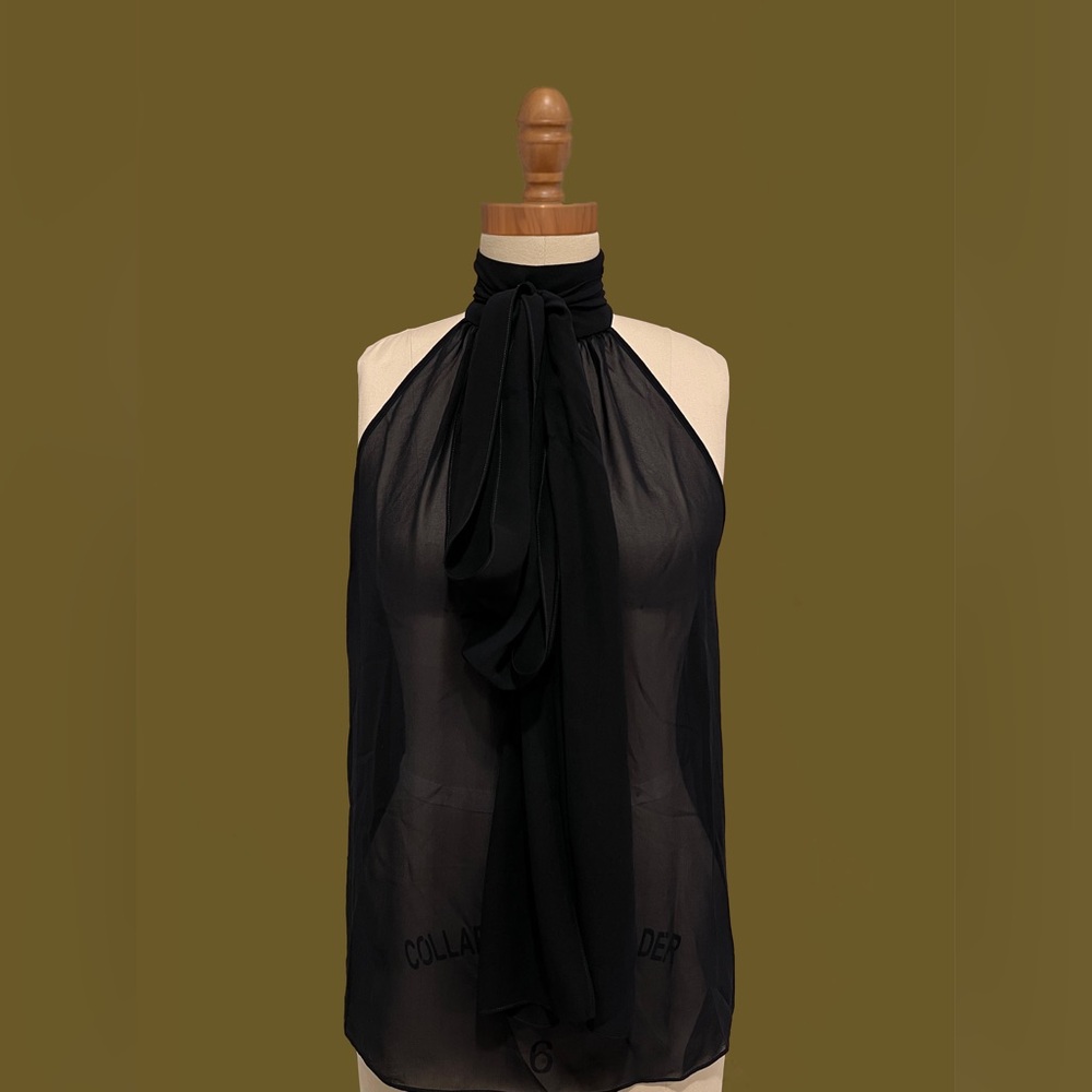 Tom Ford Silk SS 2025 Halterneck Lavaliere Blouse
